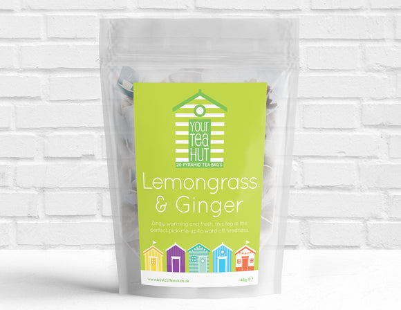 Your Tea Hut Lemongrass & Ginger Tea Pyramid Tea Bags Best Coffee UK